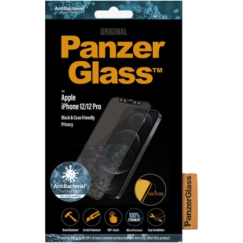 Folie de protectie PanzerGlass pentru Apple iPhone 12/12 Pro Case Friendly Privacy AB, Black Folie de protectie PanzerGlass pentru Apple iPhone 12/12 Pro Case Friendly Privacy AB, Black