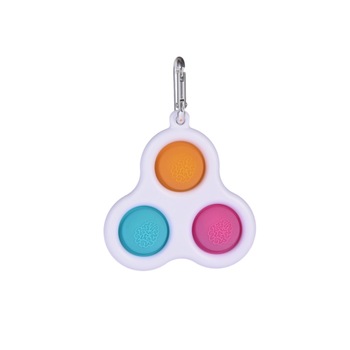 Jucarie antistres, Pop it, model breloc, tip triunghi, 8 cm, multicolor Jucarie antistres, Pop it, model breloc, tip triunghi, 8 cm, multicolor