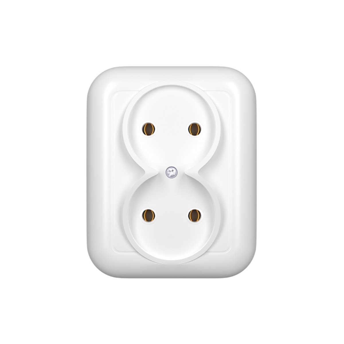 Priza dubla incastrabila PT-5F PROLECH 98-310, 250V, 16A, Alba