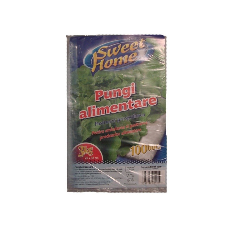 Pungi alimentare 26x 38 cm,3 kg, 100 buc