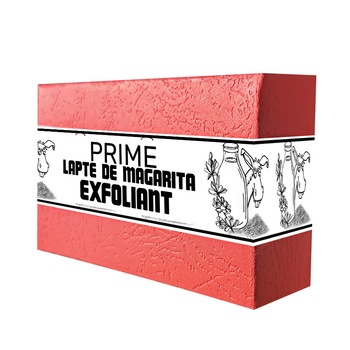 Sapun natural Prime cu lapte de magarita, tarate si lavanda 70g Sapun natural Prime cu lapte de magarita, tarate si lavanda 70g