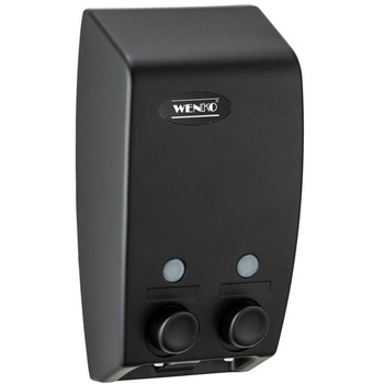 Distribuitor de sapun Varese, cu 2 camere, negru, WENKO Distribuitor de sapun Varese, cu 2 camere, negru, WENKO