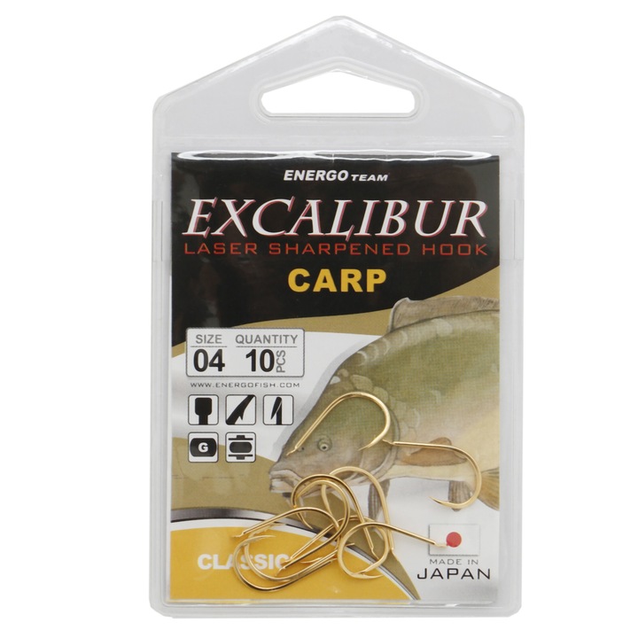 Energo Team Excalibur Carp Classic Gold Nr. 4 Horog, 10db / csomag