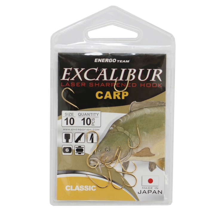 Energo Team Excalibur Carp Classic Gold Nr 10 Horog, 10db / csomag