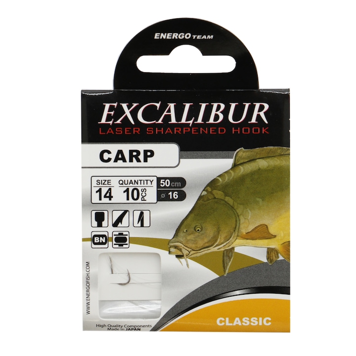 Куки за риболов Legate Excalibur Carp Classic Bn Nr.14, 10 броя/опаковка