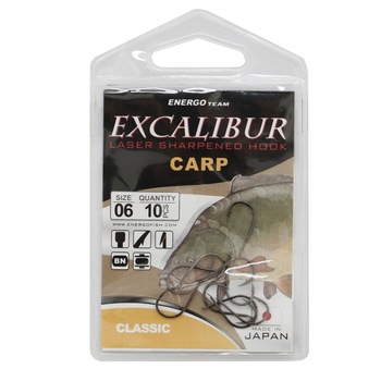 Carlige Excalibur Carp Classic Ns Nr.6 10buc/plic Carlige Excalibur Carp Classic Ns Nr.6 10buc/plic