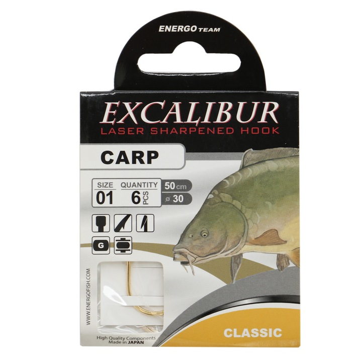 Куки за риболов Excalibur Carp Classic Gold Nr.1