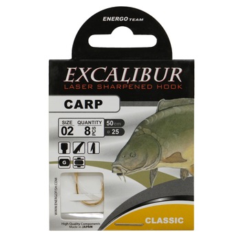Carlige Excalibur Carp Classic Gold Nr.2, 8buc/plic Carlige Excalibur Carp Classic Gold Nr.2, 8buc/plic