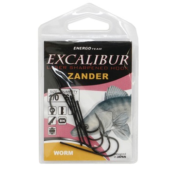 Carlige Energo Team Excalibur Zander Worm Nr 1/0 6buc/plic Carlige Energo Team Excalibur Zander Worm Nr 1/0 6buc/plic
