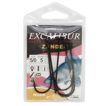 Carlige Energo Team Excalibur Zander Worm Nr 5/0 5buc/plic Carlige Energo Team Excalibur Zander Worm Nr 5/0 5buc/plic
