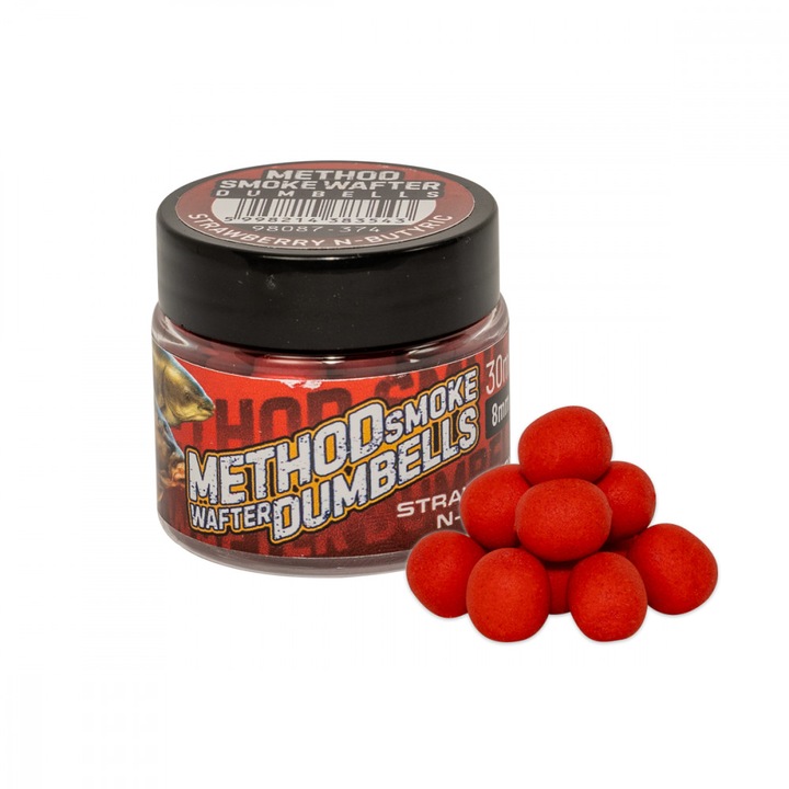Стръв Benzar Mix Method Smoke Wafter Dumbells, Ягоди2