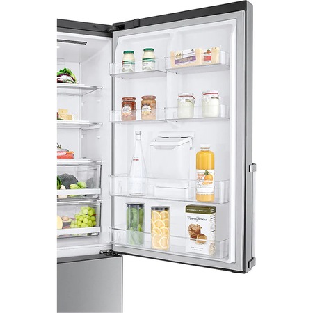 Combina frigorifica LG GBF567PZCMB, 461 l, Clasa E, No Frost, DoorCooling+, FreshBalancer, Dozator de apa, Compresor Smart Inverter, Argintiu