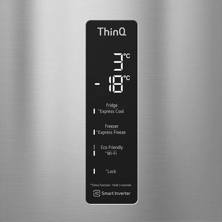 Хладилник с фризер LG GBF567PZCMB, 461 л, Клас E, No Frost, DoorCooling+, FreshBalancer, Диспенсър за вода, Компресор Smart Inverter, Сребрист