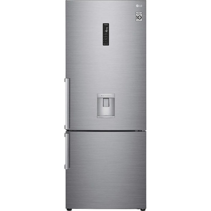 Хладилник с фризер LG GBF567PZCMB, 461 л, Клас E, No Frost, DoorCooling+, FreshBalancer, Диспенсър за вода, Компресор Smart Inverter, Сребрист