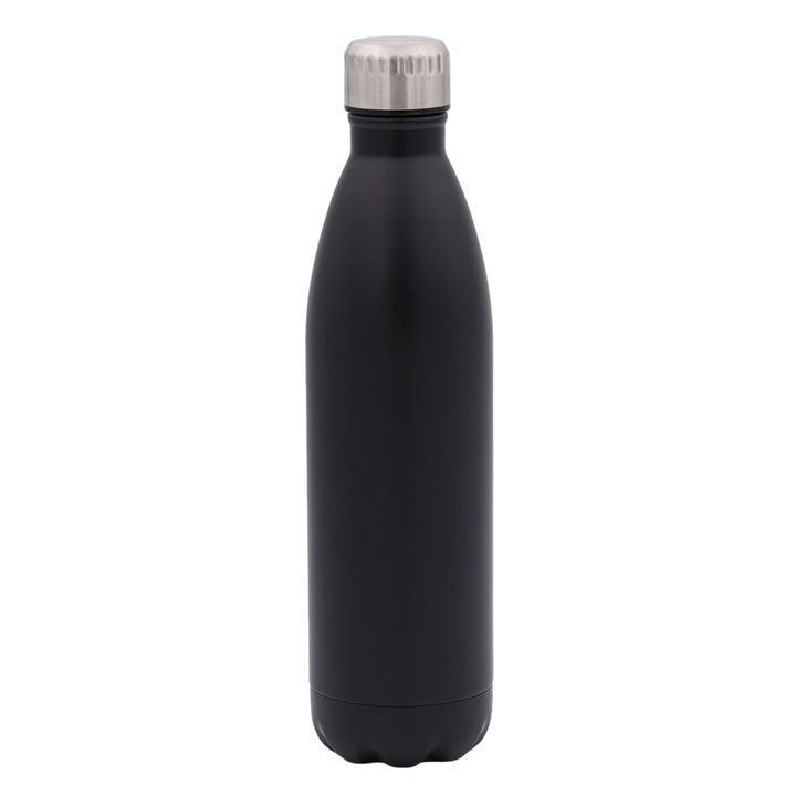 Fekete, üveg alakú termosz, Oroszlán, 750 ml