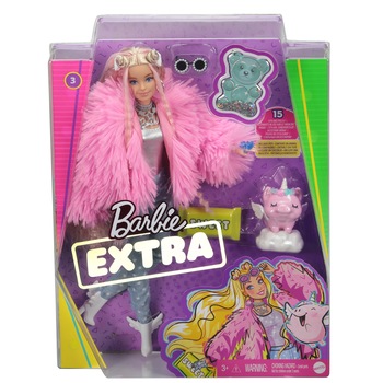 Papusa Barbie Extra Style - Fluffy Pinky Papusa Barbie Extra Style - Fluffy Pinky
