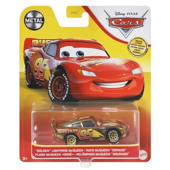 Masinuta diecast Disney Cars 3 - Golden Mcqueen, 1:55 Masinuta diecast Disney Cars 3 - Golden Mcqueen, 1:55