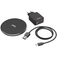 Set încărcător Hama, wireless "QI-FC10", negru