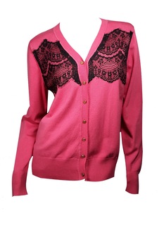 Bluza dama, cu nasturi si dantela, Roz Bluza dama, cu nasturi si dantela, Roz