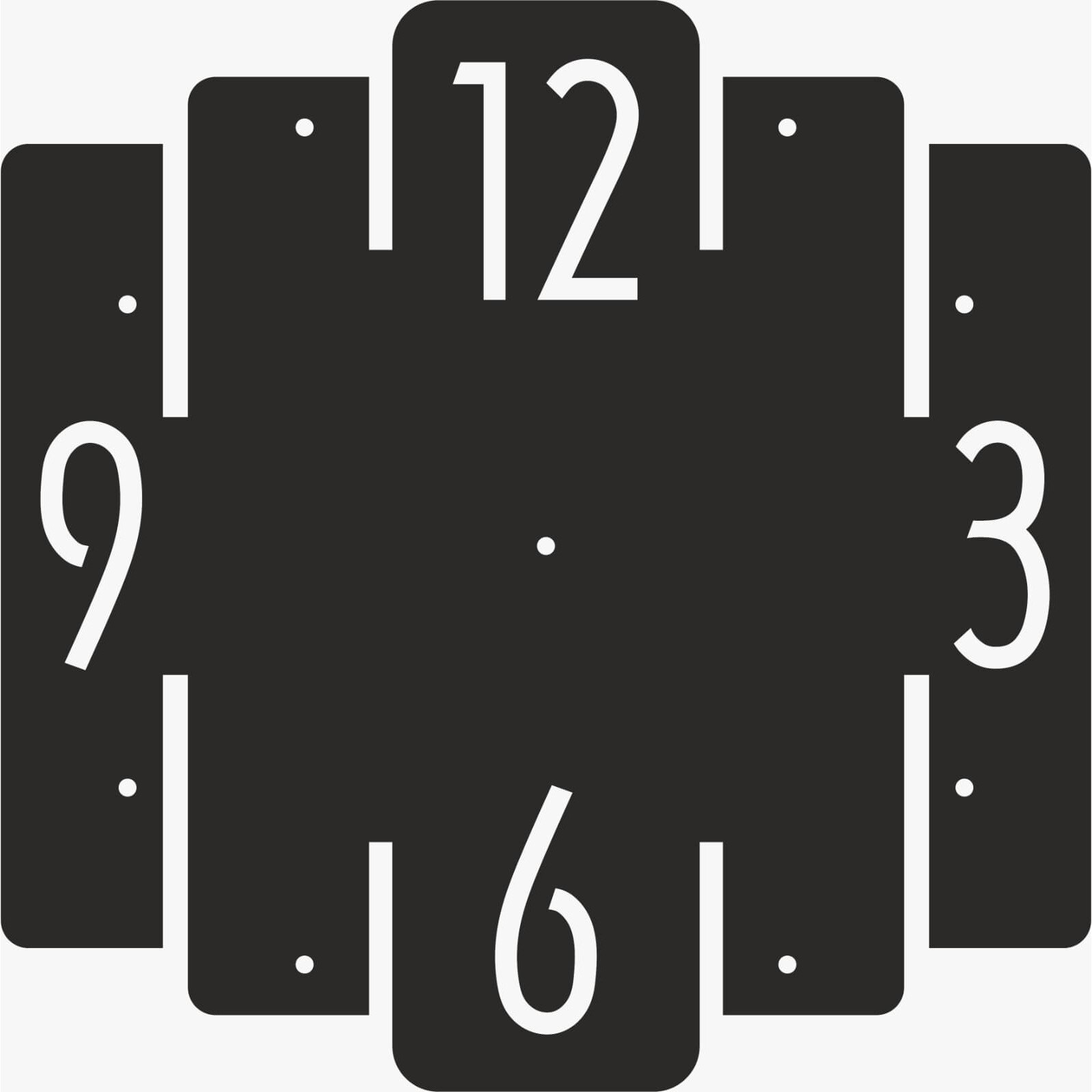 Ceas Decorativ Perete din Tabla debitata CNC,model 1, 30x33 cm