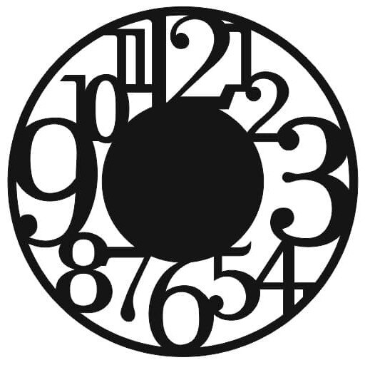 Ceas Decorativ Perete din Tabla debitata CNC,model 12, 50 cm