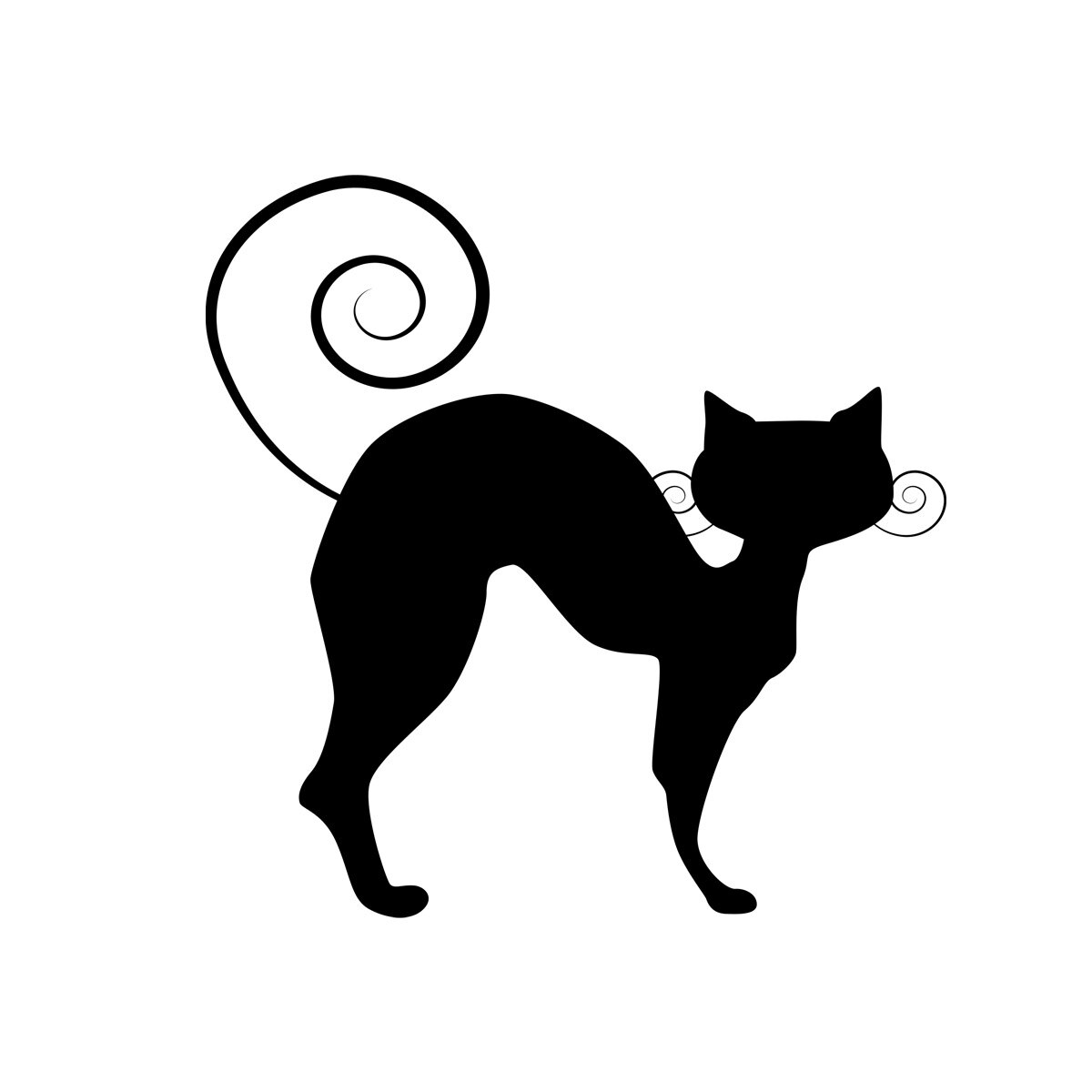 Sticker Autocolant Decorativ de Perete Pisica, 47×47 cm, Negru, Oracal