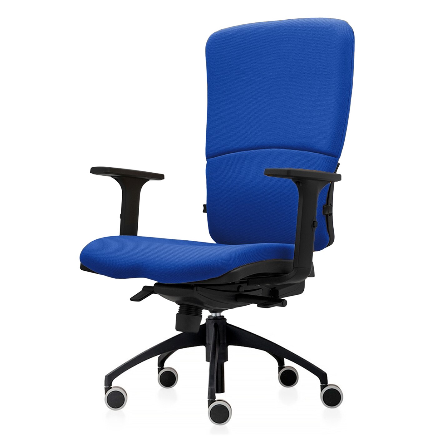 Scaun ergonomic de birou TRAFFIC CHAIRS GULLIVER textil ALBASTRU, brate reglabile, suport lombar reglabil, spatar reglabil pe inaltime, role gumate