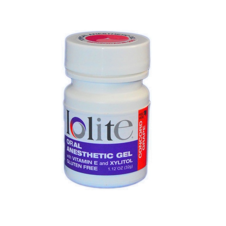 Gel Anestezic, Dharma Research, Iolite, Cu Xilitol si Vitamina E, Benzocaina 20%, 30gr, Aroma Struguri