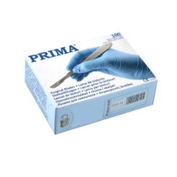 Lame bisturiu 12, Prima, otel-carbon, sterile, 100 buc Lame bisturiu 12, Prima, otel-carbon, sterile, 100 buc
