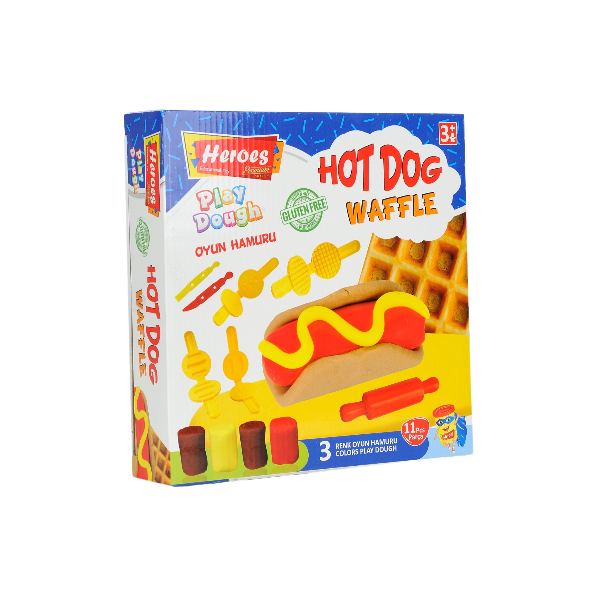 Set hot-dog Heroes Eren, Unelte de modelat, plastilina 4 culori