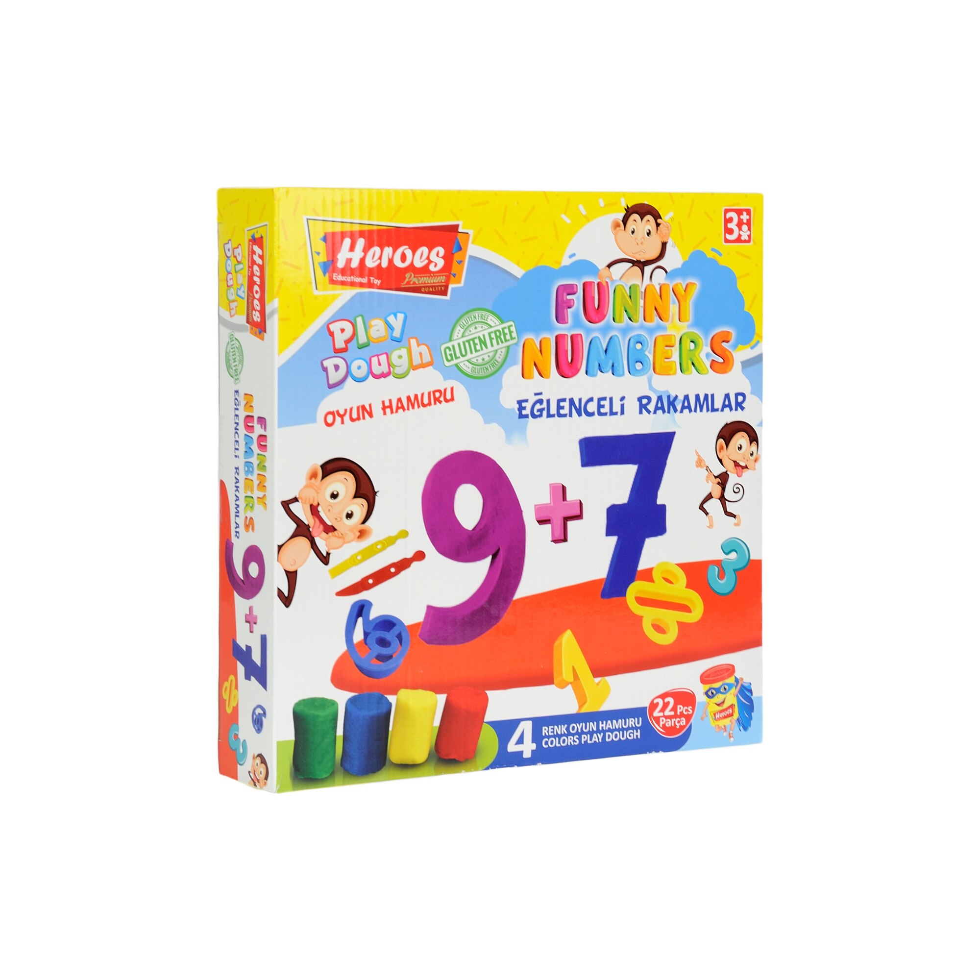 Set numere Heroes Eren , 22 figuri, Unelte de modelat, Plastilina 4 culori