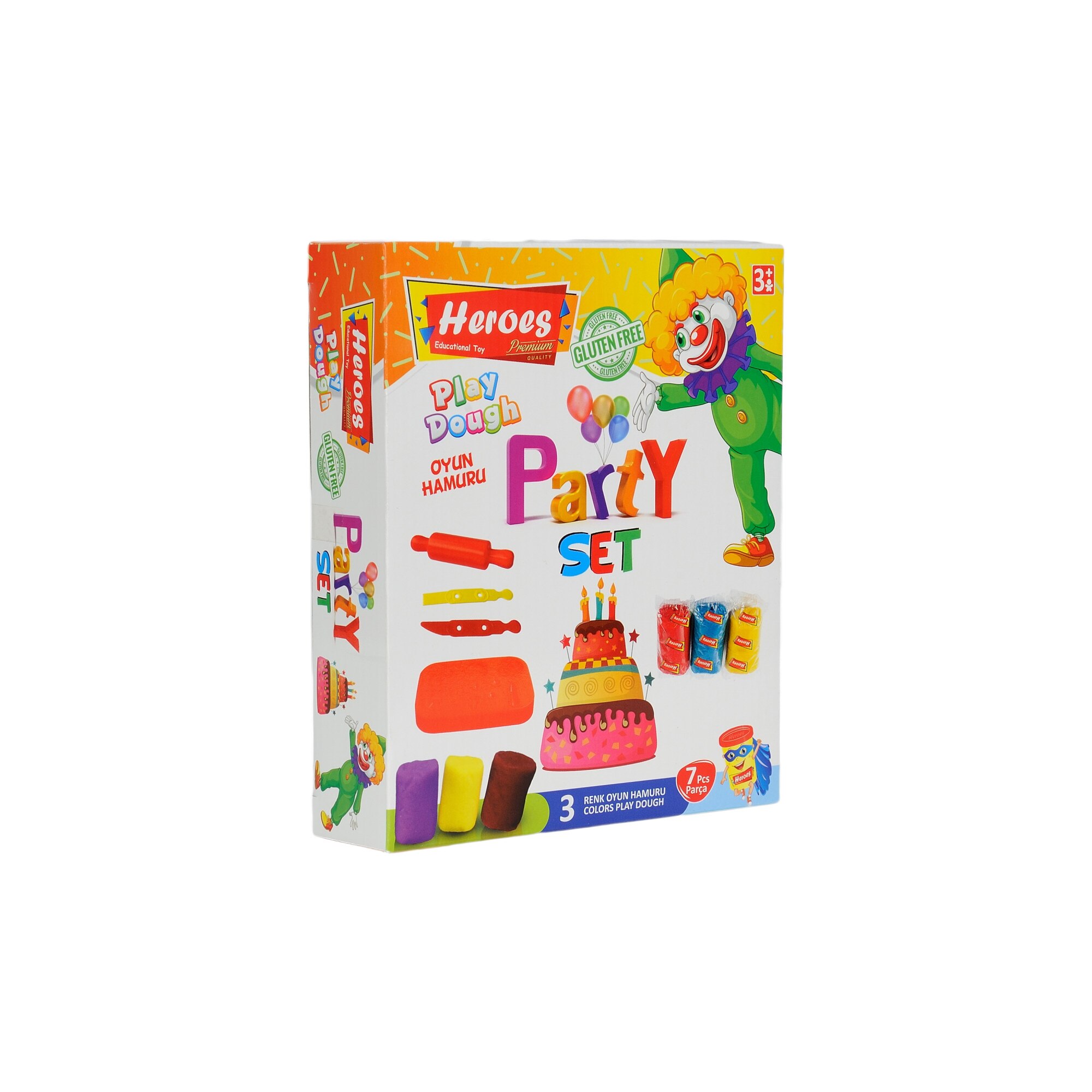 Set mic party Heroes Eren, 7 Piese, Unelte de modelat, Plastilina 3 culori