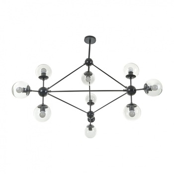 Lustra Molecule, negru, 10xe27, el 2322/10 bk Lustra Molecule, negru, 10xe27, el 2322/10 bk