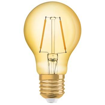 Bec LED Osram Vintage 1906 FIL GOLD A22, E27, 2.5W (22W), 220 lm, lumina calda (2400K) Bec LED Osram Vintage 1906 FIL GOLD A22, E27, 2.5W (22W), 220 lm, lumina calda (2400K)