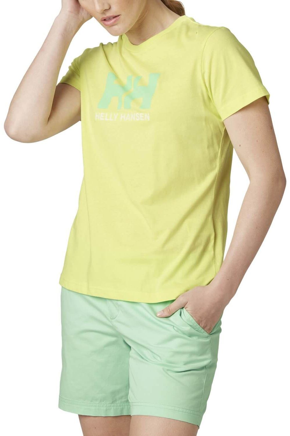 Tricou pentru dama Helly Hansen W Hh Logo T-Shirt, Rosu, Galben