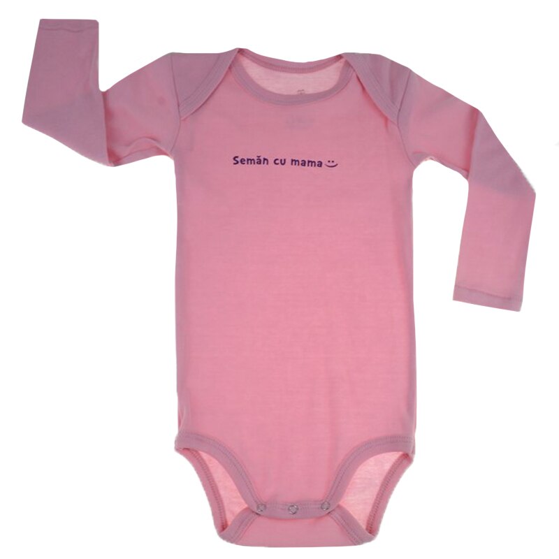 Body cu maneca lunga pentru fete Pifou Model 6 ML6RZ1, Roz, 86-89 cm