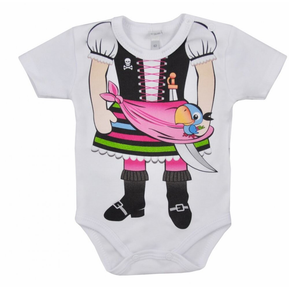 Body cu maneca scurta pentru fete Koala Bohater 3502A, Alb, 92 cm