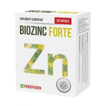 Supliment alimentar Biozinc Forte, Parapharm, 30 capsule Supliment alimentar Biozinc Forte, Parapharm, 30 capsule