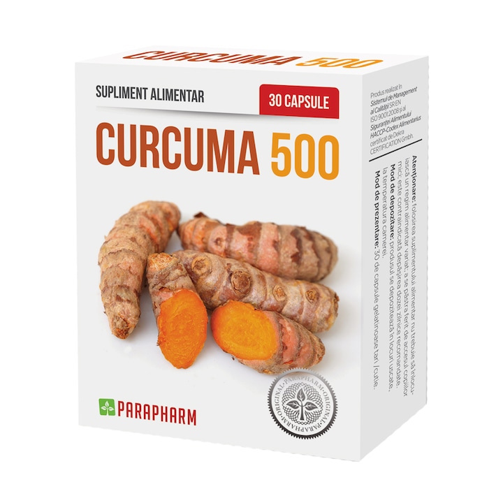 Supliment alimentar Curcuma 500, Parapharm, 30 capsule