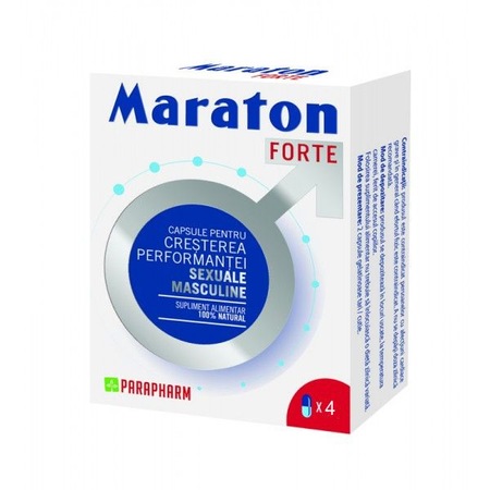 Pachet promo: Supliment alimentar Maraton Forte, Parapharm, 4 capsule + Supliment StrongV pentru potenta, o capsula, avizat, PrimePharma