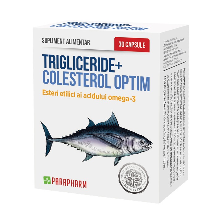 Supliment alimentar Trigliceride + Colesterol Optim, Parapharm, 30 capsule