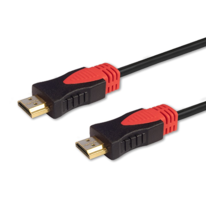 Кабел HDMI Savio, CL-140, 7,5 м, Черен/Червен