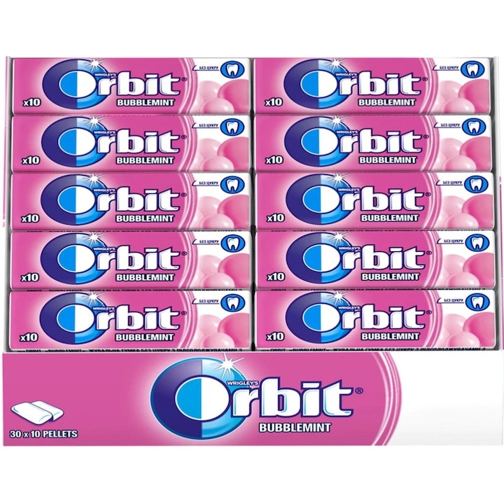 Комплект от 30 пакетчета дъвки Orbit Bubblemint