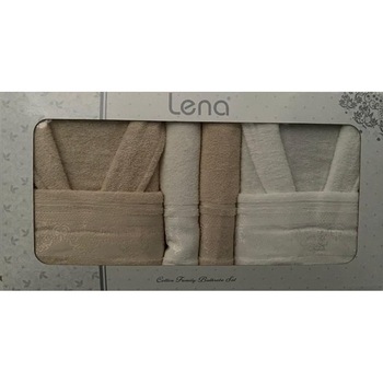 Set Lena 2 halate + 4 prosoape, bej + alb Set Lena 2 halate + 4 prosoape, bej + alb