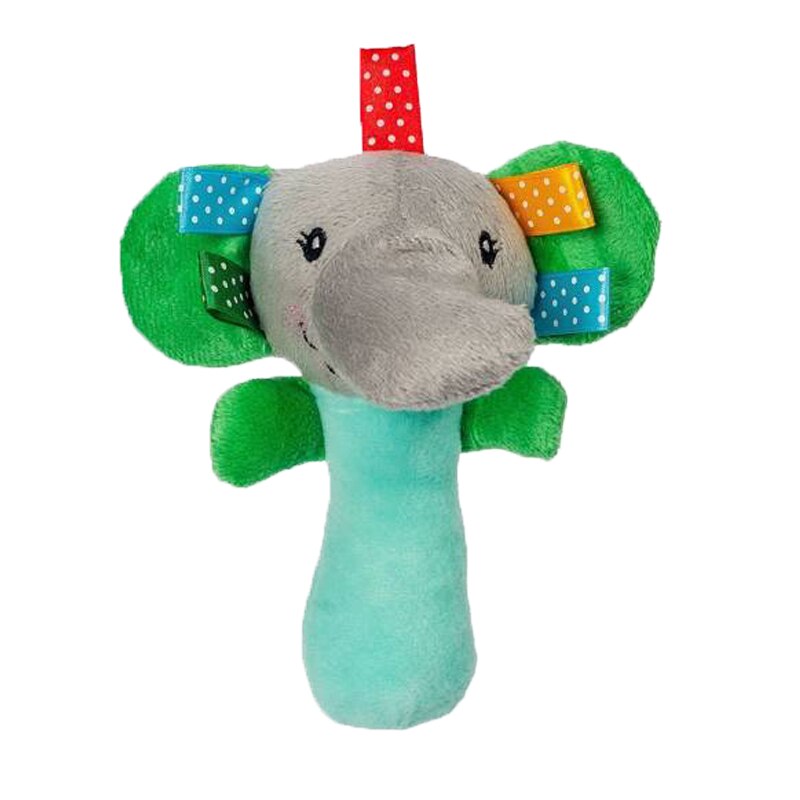 Jucarie de plus zornaitoare si chitaitoare pentru bebelusi Akuku Elephant A0350, Multicolor