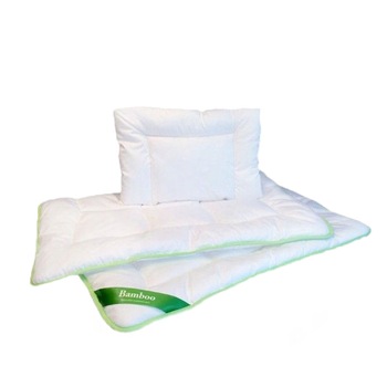 Set 2 piese perna 40 x 60 cm si pilota 135 x 100 cm Bamboo 005153, Alb Set 2 piese perna 40 x 60 cm si pilota 135 x 100 cm Bamboo 005153, Alb