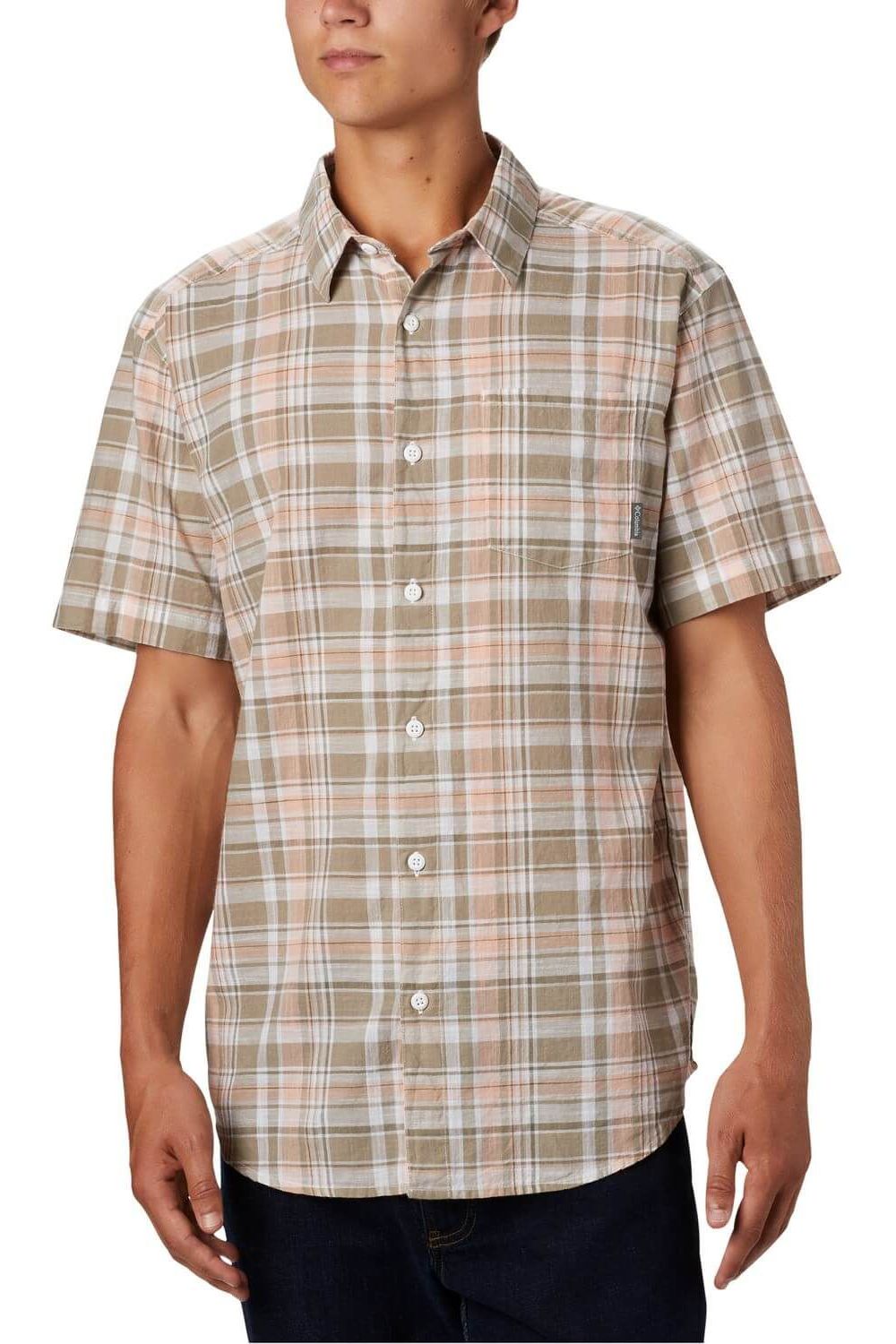Camasa pentru barbati, Columbia Under Exposure YD Short Sleeve Shirt, Rosu