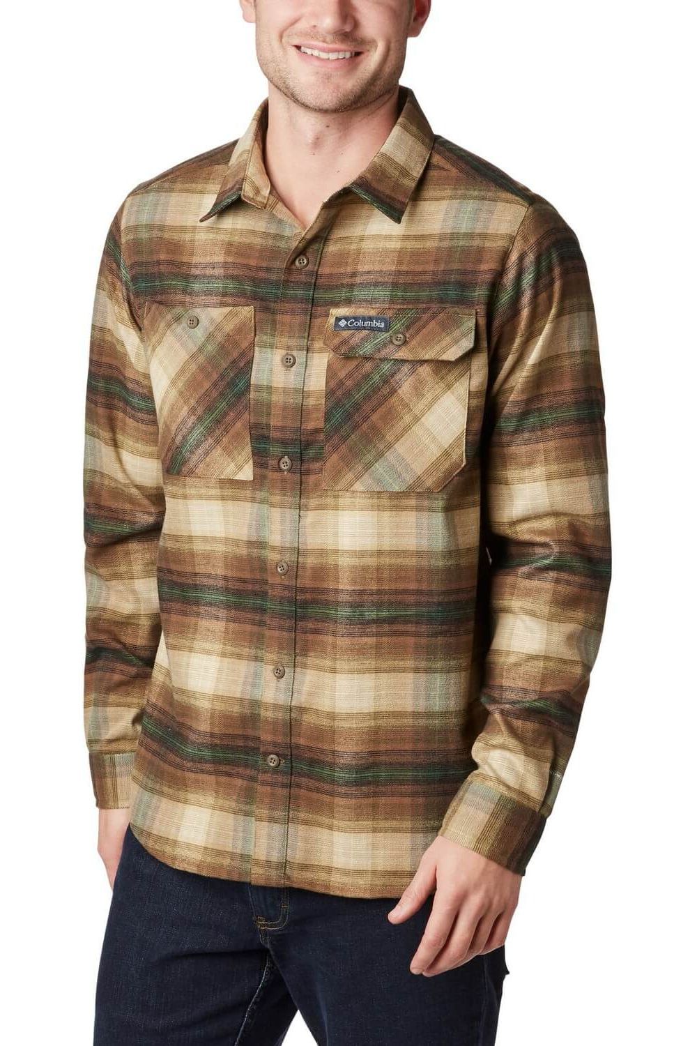 Camasa pentru barbati, Columbia Outdoor Elements Stretch Flannel, Gri, Gri