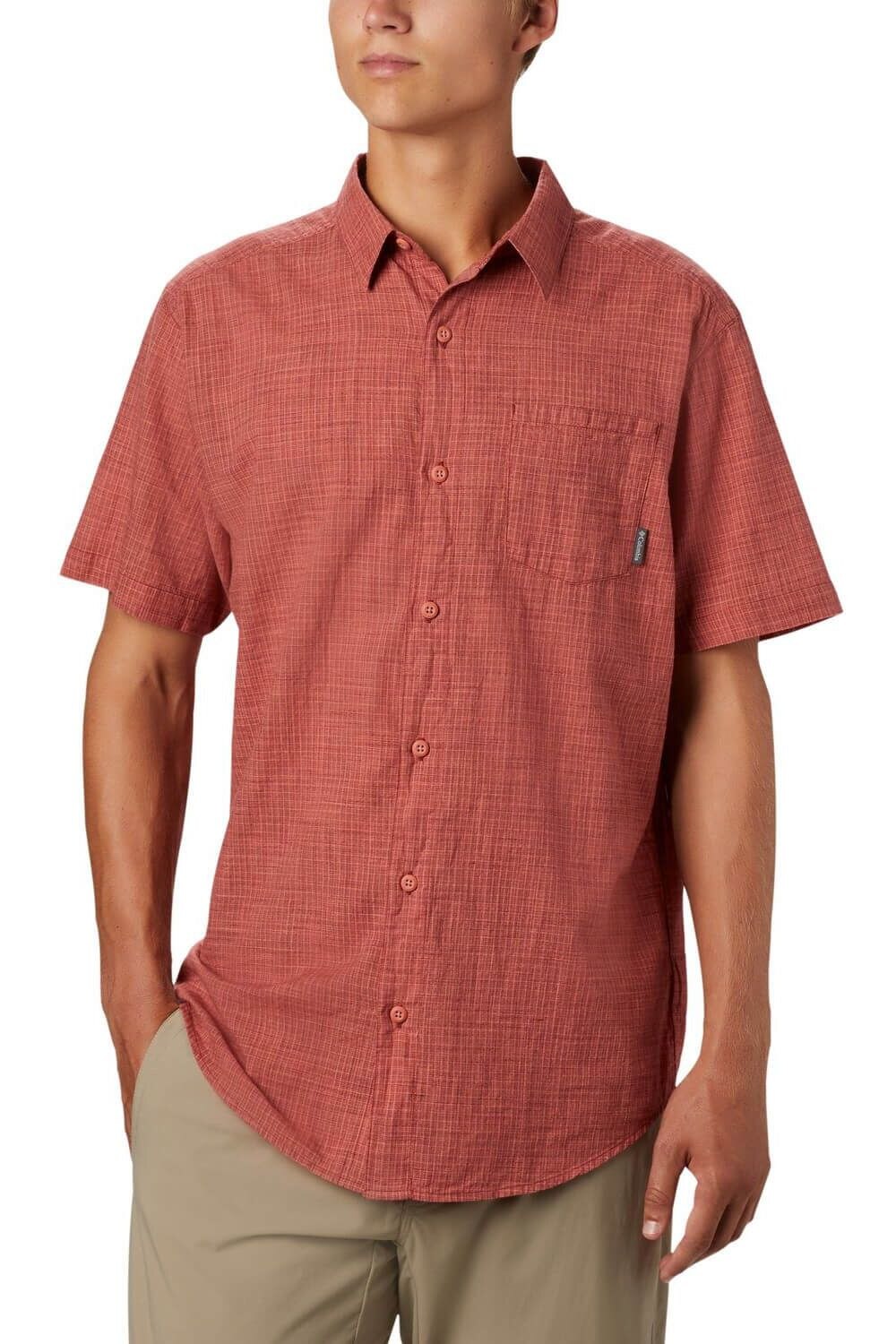 Camasa pentru barbati, Columbia Under Exposure YD Short Sleeve Shirt, Rosu, Rosu, 2X