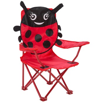 Set 2 x Scaune gradina pentru copii Buburuza, Pliabil, Rosu/Negru Set 2 x Scaune gradina pentru copii Buburuza, Pliabil, Rosu/Negru